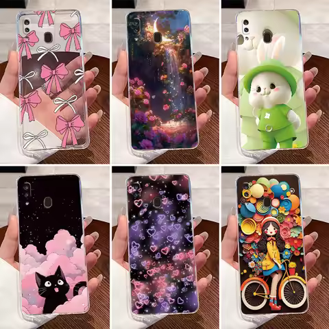 Case For Samsung Galaxy A20e Case A20 A30 Clear Cute Cat Rabbit Funny Back Cover For Samsung A20s A 