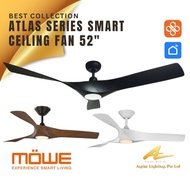MOWE Ceiling Fan Light 52" Tri Tone Dimmable Smart WI-FI DC Motor Strong Wind 2Years Onsite Warranty