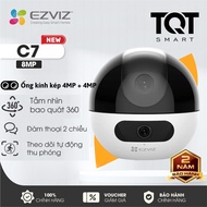 Ezviz DUAL Eye Wifi Camera C7 DUAL 8MP (4MP + 4MP) High Quality Indoor, 360 Degree Rotation - 2-Way 