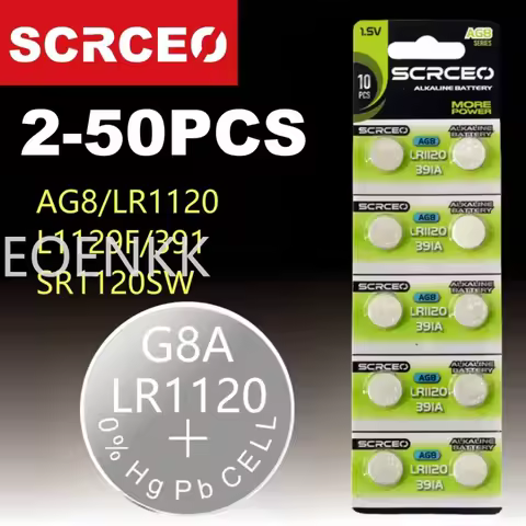 2-50PCS Watch Battery AG8 1.5V Li-ion Button Coin Cell Batteries LR1120 391 SR1120 191 LR55 Toys Rem