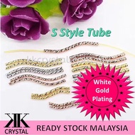 Korean Gold Plating, "S" STYLE TUBE, 1.5*20MM