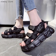 PD9 Sandal Women Women tinggi Sendal Open Toe Korea Travel Sepatu wanita flat casual