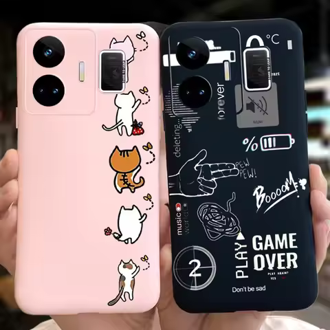 Cute Jelly Case For Realme GT Neo 5 GT3 RMX3706 RMX3709 Candy Color Soft Silicon TPU Cover Cases For