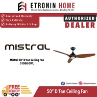 Mistral 50" D'Fan Ceiling Fan 510BK-DWL | 510WH-LWL