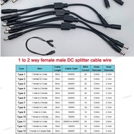 13 types 12v DC Male female Power supply Splitter Adapter to 2 way dual male Female Cable Plug 5.5*2