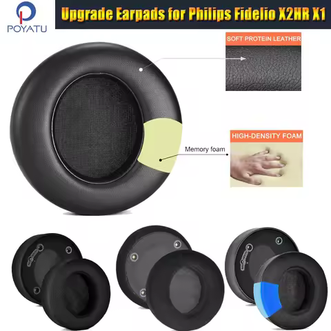 Poyatu Earpads for Philips Audio Fidelio X2HR, X2, X1 Headphones Replacement Ear Pads Cushions Earmu