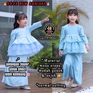 🌺 RAYA 2022 🌺 BABY BLUE PEPLUM 3LAYER BABY & KIDS 3y 7y 11y 12y