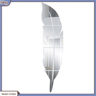 {biling}  Removable 3D Acrylic Long Feather Wall Mirror Art DIY Sticker Home Shop Decor