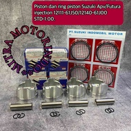 Piston Dan Ring Piston Suzuki Apv/Futura Injection 12111-61J50/12140-61J00 STD-1.00