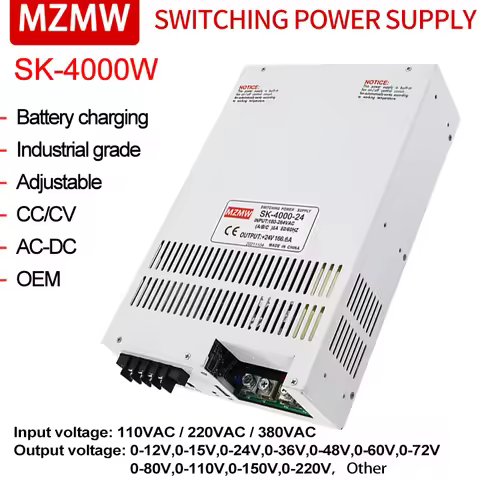 MZMW 4000W Switching Power Supply 220V/380V AC/DC 15V-220V CC/CV Adjustable Industrial Transformer S