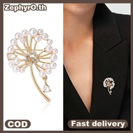 Rhinestone Dandelion Pins For Women Pearl Plant Brooches Banquet Party Bapa Gifts Jewelry Accessorie