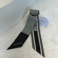 DIOR Christian Dior千鳥格絲巾 - 黑
