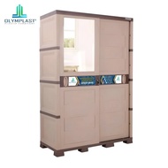 Olymplast OTC Sliding Modern Lemari Pakaian Baju 2 Pintu Geser Slide Door Cabinet Penyimpanan Kabine