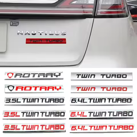 3D Metal 3.5L 6.4L TWIN TURBO ROTARY Car Emblem Tail Box Badge Sticker for Lincoln Navigator Mkx Mkz