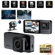 JONY Vehicle Recorder, 360° View HD Recording Car DVR,  3 Channels IR Night Vision Car Dashcam Vehic