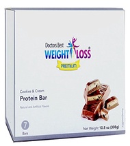[USA]_Doctors Best Weight Loss Premium - High Protein Diet Bar Cookies  Cream Low Calorie, Low Fat,