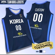 Team KOREA FIBA Jersey BLUE   FREE CUSTOMIZE OF NAME AND NUMBER