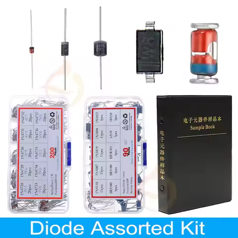 DIP SMD Zener Diode Fast Switching Schottky TVS Diode Assorted Kit 1N4007 1N5408 FR207 1N5819 1N5822