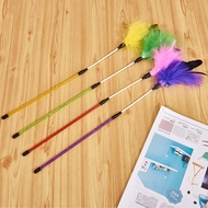 Spiral Rod Cat Teaser Wand Multi-Color Feather Cat Teaser Wand Cat Teething Chew Toy Cat Toy Human-C