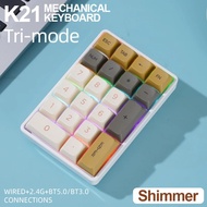 K21 21-Key Wireless Mechanical Keyboard BT/2.4Ghz/USB-C Connection Colourful Lighting Full Key Hot-S