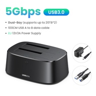 UGREEN HDD Docking Station SATA to USB 3.0 Adapter for 2.5 3.5 SSD Disk Case HDD Box Dock Hard Drive