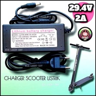 CHARGER SCOOTER LISTRIK 7S 29.4V 2A SKUTER ELECTRIC 5.5INCH TAFFSPORT ES2 ES3 ES5 CAS CASAN BATERAI