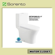 SORENTO WC SRTWC8608-RL Two Piece Close Coupled WC Water Closet Toilet Bowl 8" 200mm / 10" 250mm