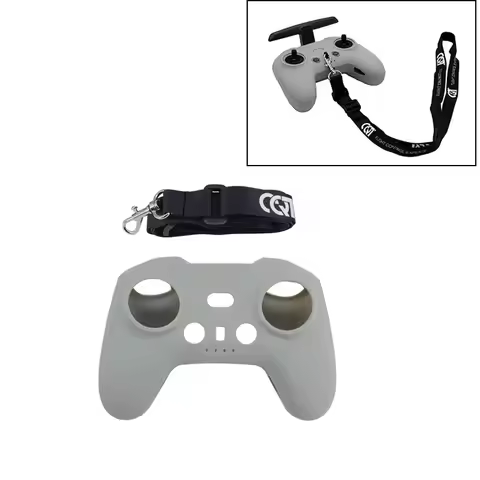 2in1 Silicone Case + Neck Lanyard Strap Remote Controller Dust-proof Protection Cover for DJI FPV DJ