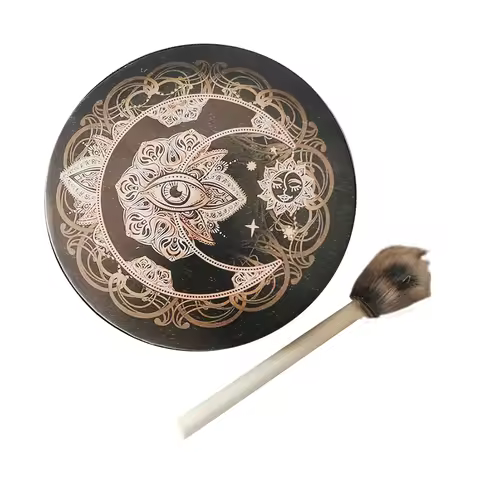Alchemical Moon Drum Handmade Crafts Fashion Shaman Drum Desktop Ornament Sound Healing Tool for Fam