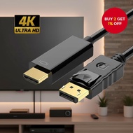 4K2K DisplayPort to HDMI Converter 1080P DP to HDMI-Compatible Adapter 1.8m Cable for Laptop PC Moni