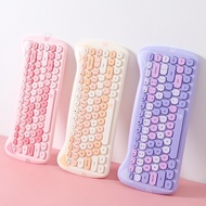 MOFII GEEZER Kitty Cat Shape Super-Cute Wireless Keyboard Mouse Set Mixed Color Girl Office Keyboard