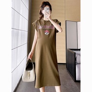 Maternity Dress Dress Mid-Length t-Shirt Maternity Dress Fashion Dress Plus Size Cartoon Top Materni