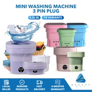 Mini Washing Machine 3 Pin Plug 4.5L-8L – UV Cleaning, Portable Folding Design, Space-Saving