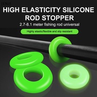 [ENJ] 10PCS Retaining Protector Fishing Pole Anti-slip Stopper Fish Rod Stand Stop Silicone Ring Ant