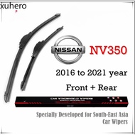 2016-2022 Nissan NV350 Wiper Blade for NV 350 UR VAN Car Window Wipers Set (silicone banana Front / 