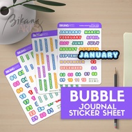 BUBBLE Essential Days, Week, Months Planner / Journal / Label Sticker by BikangArts