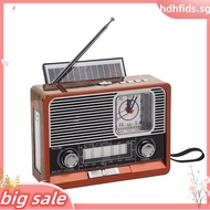 Vintage Radio Solar Retro Radio USB Rechargeable, MP3 Player, Flashlight Speaker, Support Clock Radi