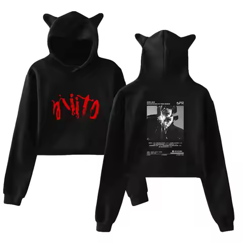 DPR Ian Hoodie Sweatshirts Crop top Hoodies Pullovers for Girls Cat Ear Youth Streetwear Fashion Clo