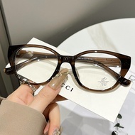 (GENTLE MOSCOT)TR90 Casual Vintage Fashion Cat Eye Glasses Anti Blue Light Korean Style Elegant Glas