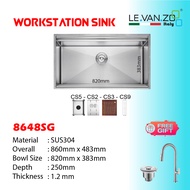 LEVANZO WORKSTATION SERIES KITCHEN SINK 8648SG - 860*483*250