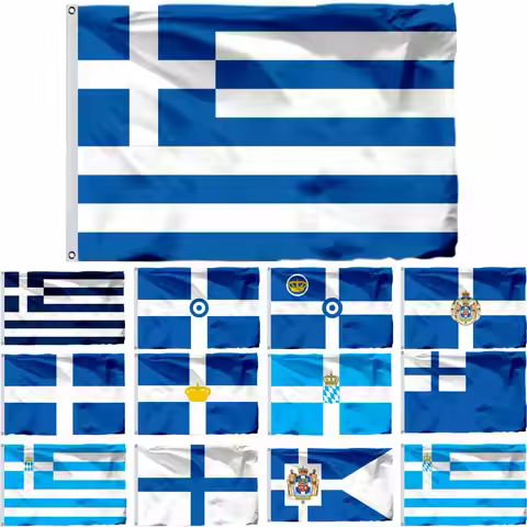 King George I Greece Flag Choice Sizes:21X14CM/2X3ft/3X5ft/45X30CM/30X20CMEnsign Royal Hellenic Air 