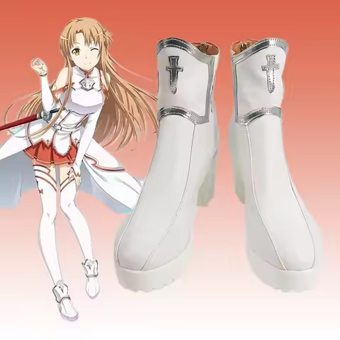 Sword Art Online Yuuki Asuna Cosplay Shoes Anime SAO White Cos Boots Comic Asuna Cosplay Costume Pro
