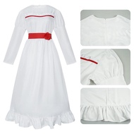 Annabelle Cosplay Costume, Halloween White Dress, Stage Performance Costume