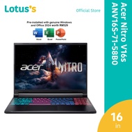 Acer Nitro V16s ANV16S-71-58B0 16" WQXGA 180Hz Gaming Laptop (C5-210H16GB512GBNV 8GBW11H&S+M365) SN