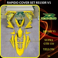 RAPIDO COVER SET RS150R/RS150 V1 SUPRA GTR-150 (16) YELLOW (STICKER TANAM/AIRBRUSH) COVERSET