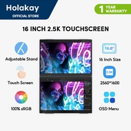 Holakay 16inch Dual Touch Portable Monitor 16:10 100%sRGB 350Cd/m² 2.5K Touchscreen For Laptop With 