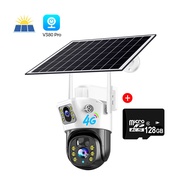 V380 Pro 4K 8MP 4G SIM card solar CCTV wireless camera CCTV outdoor WIFI solar camera 360 built-in b