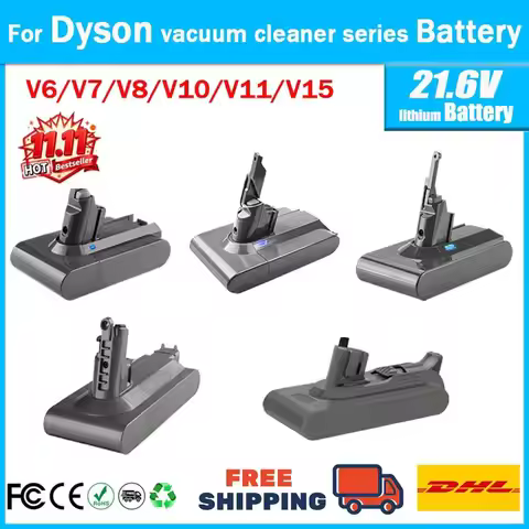2026 New Vacuum Cleaner rechargeable Battery for Dyson V6 V7 V8 Series SV07 DC62 DC58 DC31 Absolute 