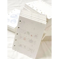 新品现货M5A8活页纸替芯手帐本5孔内页高颜值盐系空白特种纸打卡内页素材M5A8 loose-leaf paper core hand book hole 520251229