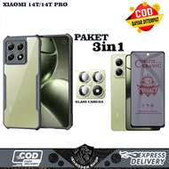3IN1 CASE SHOCKPROOF XIAOMI 14T 14T PRO BONUS TEMPERED GLASS PRIVACY + CAMERA LENS